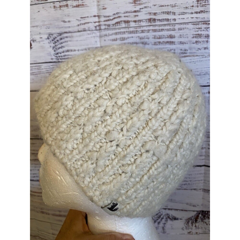 Eastern Mountain Sports wool blend knit cream winter hat headband